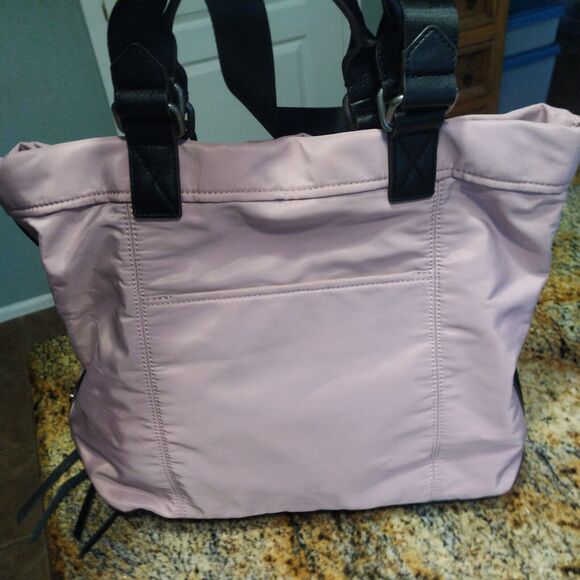 Aimee Kestenberg Lighten Up Tote Purse Handbag Nylon and Leather Blush Pink - Picture 10 of 15